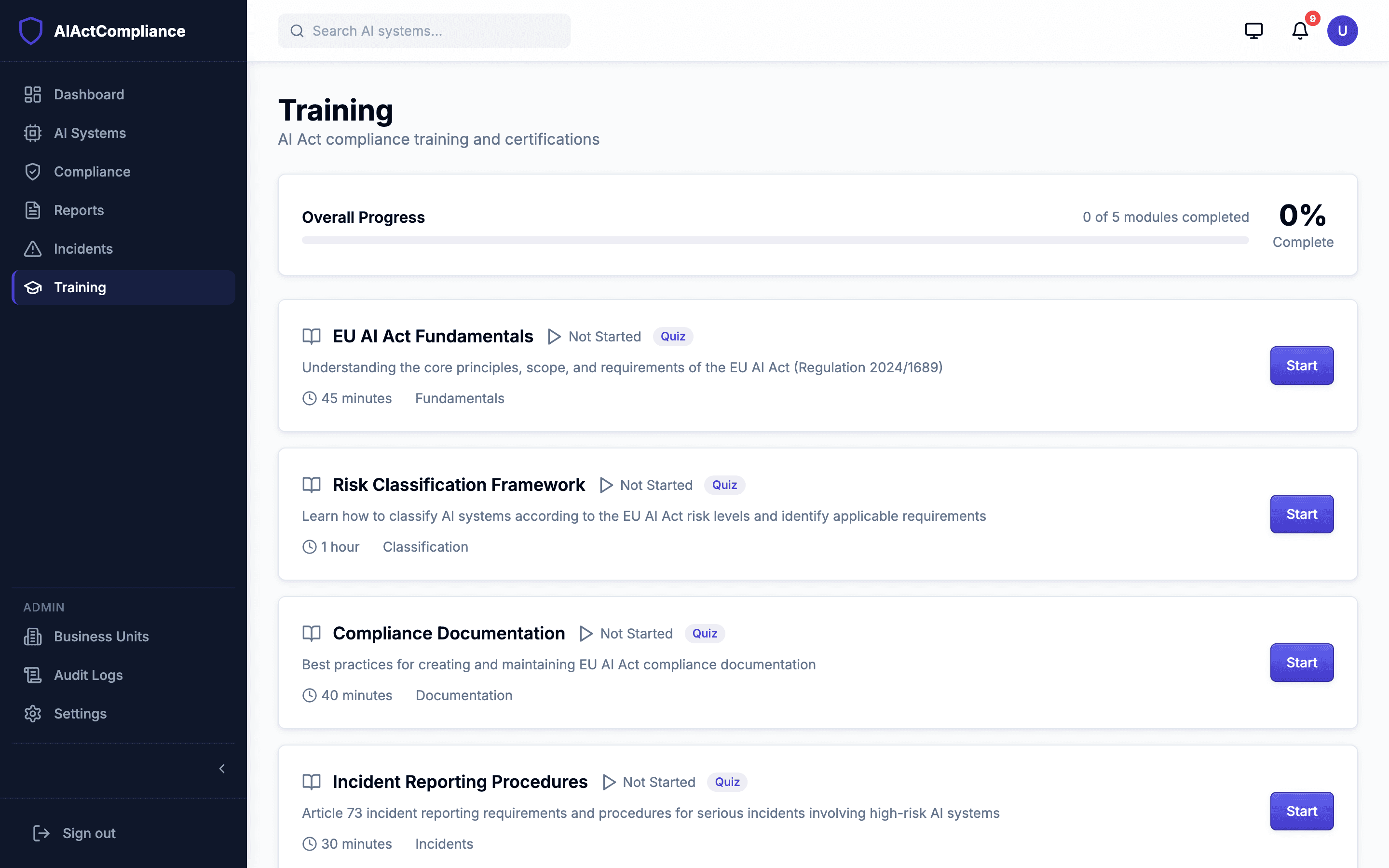 AI literacy training course catalog with role-based paths